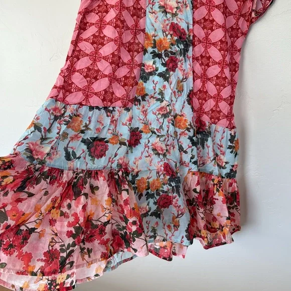 Sundance Pink and Blue Patterned Mini Dress - Picture 4 of 7